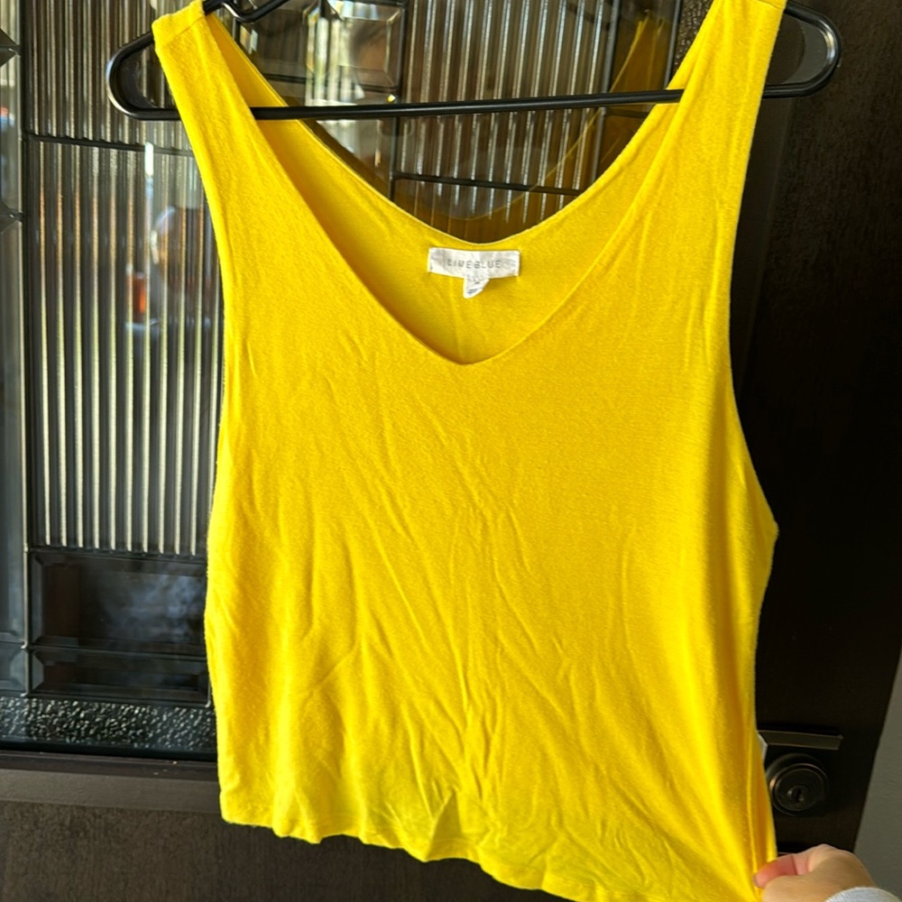 Lime blue – yellow tank top
